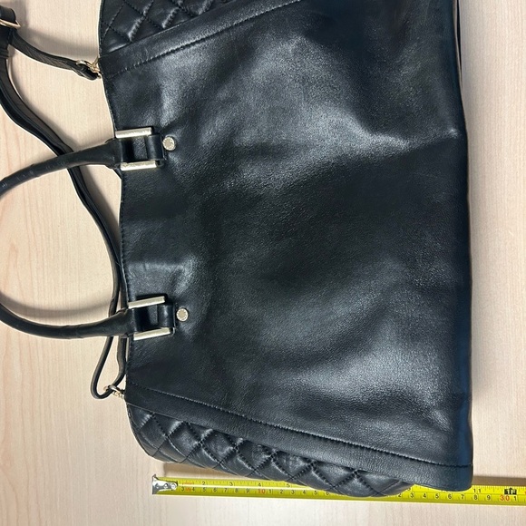 Danier vintage Y2K quilted side leather larger bag with multiple handles EVC - Picture 11 of 16